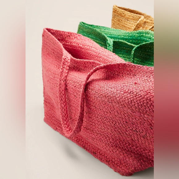 NA-KD Green Rectangular Beach Bag - Picture 4 of 6